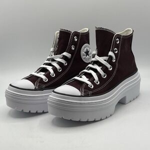Converse‎ Women's Chuck Taylor All Star Lugged Heel Platform Shoes Burgundy 6.5